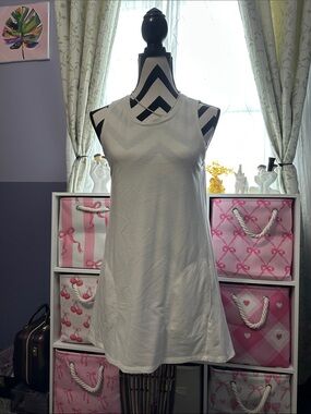 LOGO by Lori Goldstein White Sleeveless A-Line Dress Top XS